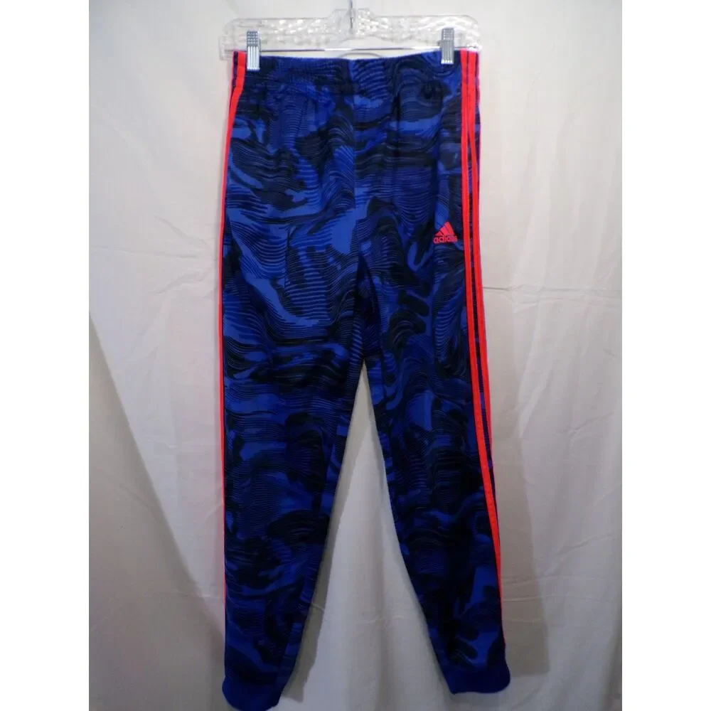Adidas Blue Track Pants with Red Side Stripe